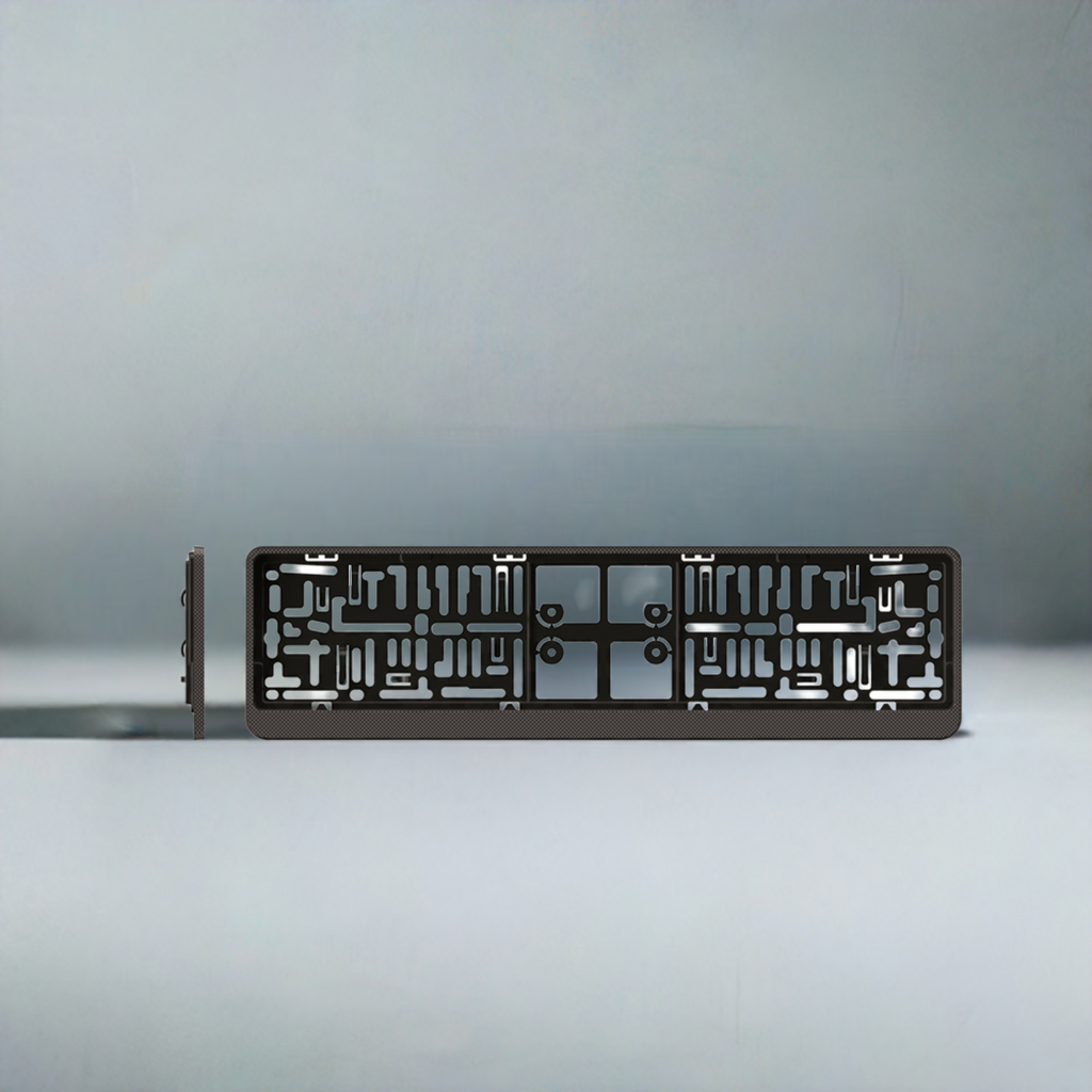 2 Stück Kennzeichenhalter, Chrom foliert, 3D , Silber und Total Carbon nur für ÖSTERREICHISCHE Kennzeichen geeignet
