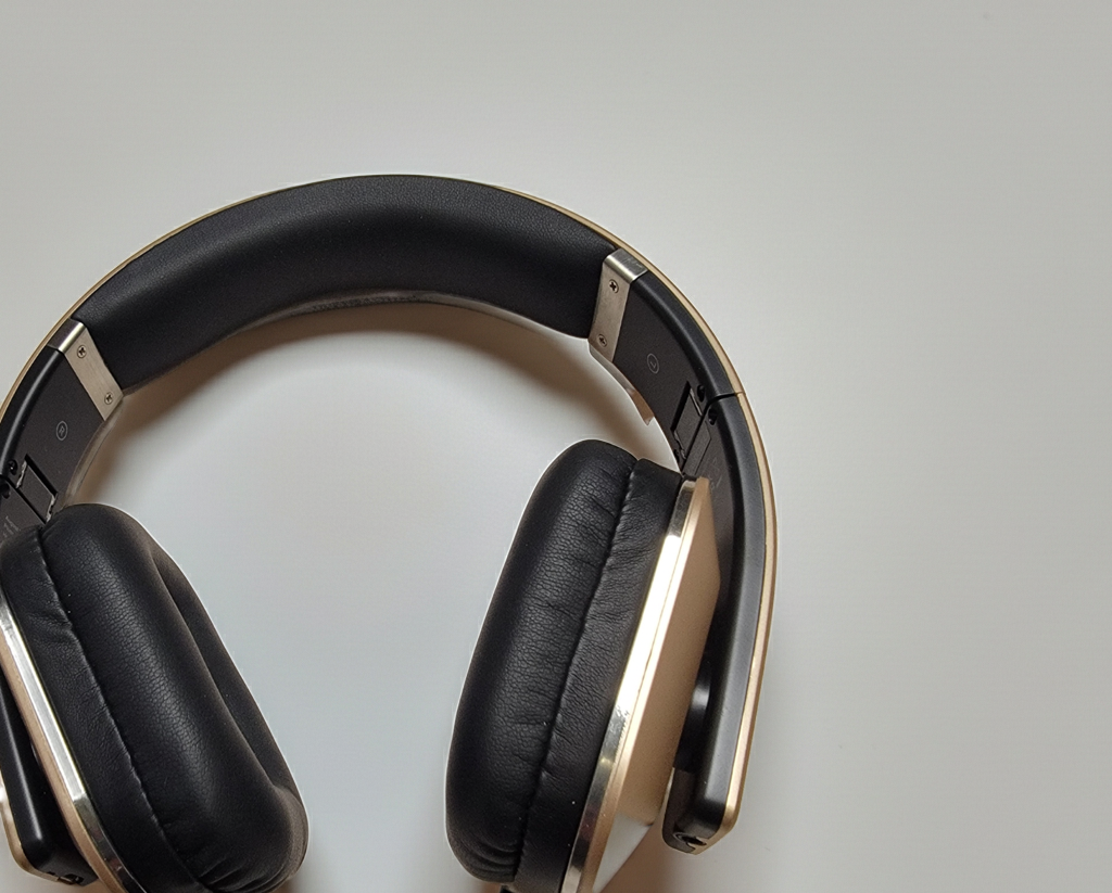 Kopfhörer gold Lederohrpolster August EP650G Bluetooth NFC